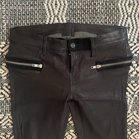 New RtA Black Lamb Leather Zip-Around Designer Pants NWOT Size 25 - Picture 2 of 13